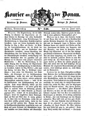 Kourier an der Donau (Donau-Zeitung) Donnerstag 22. Juni 1837