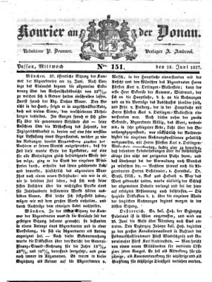 Kourier an der Donau (Donau-Zeitung) Mittwoch 28. Juni 1837