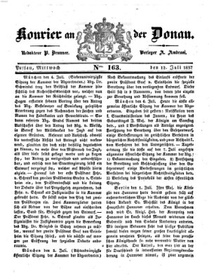 Kourier an der Donau (Donau-Zeitung) Mittwoch 12. Juli 1837