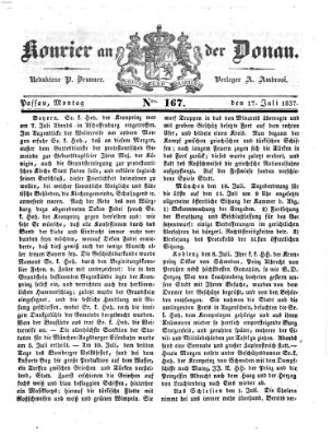 Kourier an der Donau (Donau-Zeitung) Montag 17. Juli 1837