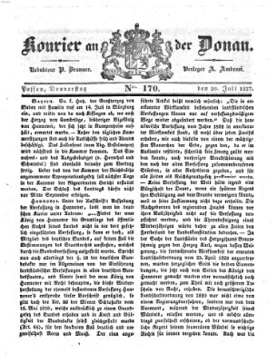 Kourier an der Donau (Donau-Zeitung) Donnerstag 20. Juli 1837