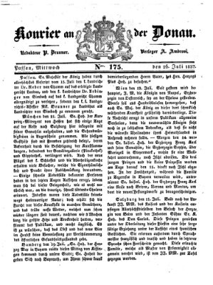 Kourier an der Donau (Donau-Zeitung) Mittwoch 26. Juli 1837