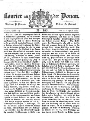 Kourier an der Donau (Donau-Zeitung) Montag 7. August 1837