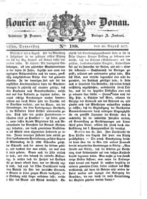 Kourier an der Donau (Donau-Zeitung) Donnerstag 10. August 1837