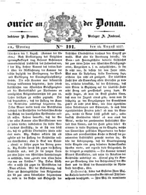 Kourier an der Donau (Donau-Zeitung) Montag 14. August 1837