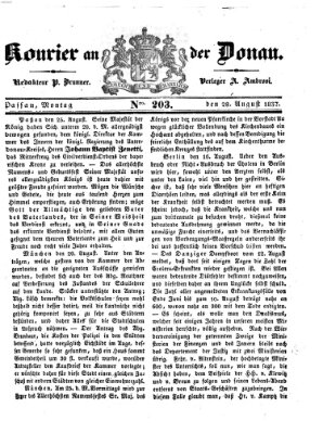 Kourier an der Donau (Donau-Zeitung) Montag 28. August 1837