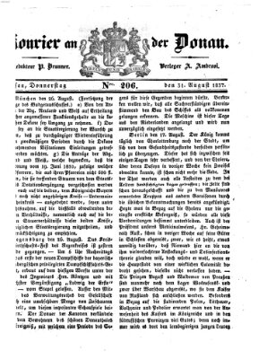 Kourier an der Donau (Donau-Zeitung) Donnerstag 31. August 1837