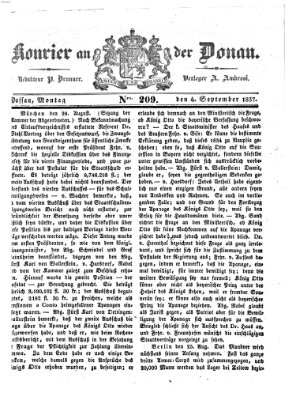 Kourier an der Donau (Donau-Zeitung) Montag 4. September 1837