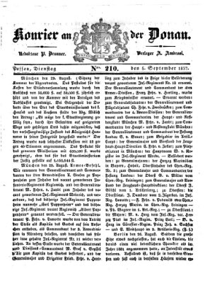 Kourier an der Donau (Donau-Zeitung) Dienstag 5. September 1837