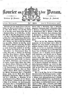 Kourier an der Donau (Donau-Zeitung) Mittwoch 6. September 1837