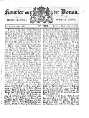 Kourier an der Donau (Donau-Zeitung) Donnerstag 21. September 1837