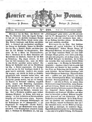 Kourier an der Donau (Donau-Zeitung) Mittwoch 27. September 1837