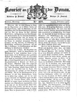 Kourier an der Donau (Donau-Zeitung) Freitag 6. Oktober 1837