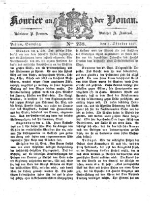 Kourier an der Donau (Donau-Zeitung) Samstag 7. Oktober 1837