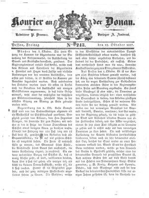 Kourier an der Donau (Donau-Zeitung) Freitag 13. Oktober 1837