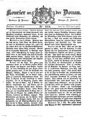 Kourier an der Donau (Donau-Zeitung) Samstag 14. Oktober 1837