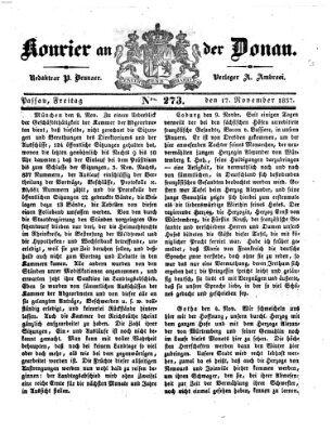 Kourier an der Donau (Donau-Zeitung) Freitag 17. November 1837