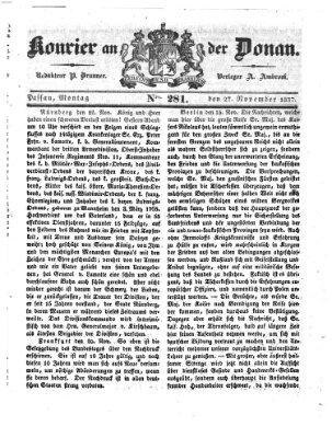 Kourier an der Donau (Donau-Zeitung) Montag 27. November 1837