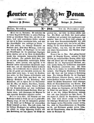 Kourier an der Donau (Donau-Zeitung) Dienstag 28. November 1837