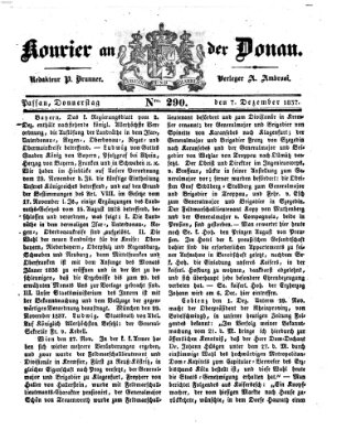 Kourier an der Donau (Donau-Zeitung) Donnerstag 7. Dezember 1837