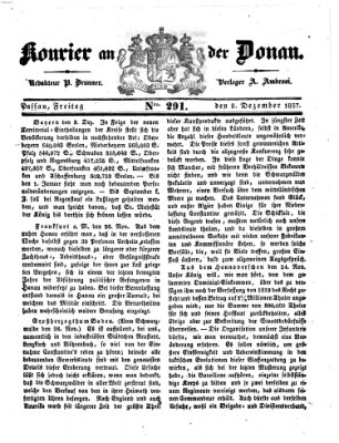 Kourier an der Donau (Donau-Zeitung) Freitag 8. Dezember 1837