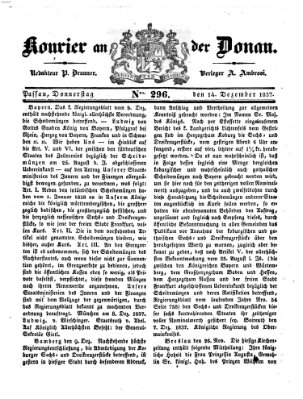 Kourier an der Donau (Donau-Zeitung) Donnerstag 14. Dezember 1837