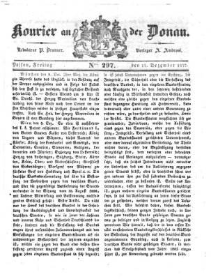 Kourier an der Donau (Donau-Zeitung) Freitag 15. Dezember 1837