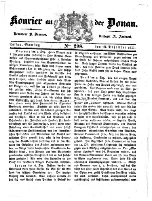 Kourier an der Donau (Donau-Zeitung) Samstag 16. Dezember 1837