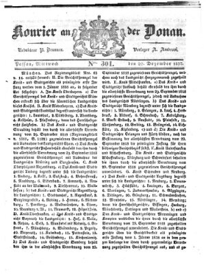 Kourier an der Donau (Donau-Zeitung) Mittwoch 20. Dezember 1837