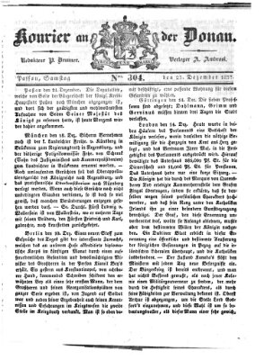 Kourier an der Donau (Donau-Zeitung) Samstag 23. Dezember 1837