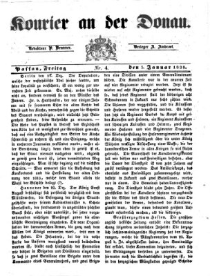 Kourier an der Donau (Donau-Zeitung) Freitag 5. Januar 1838