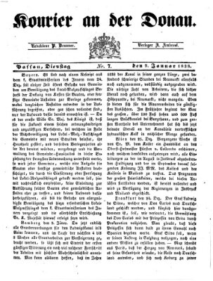 Kourier an der Donau (Donau-Zeitung) Dienstag 9. Januar 1838