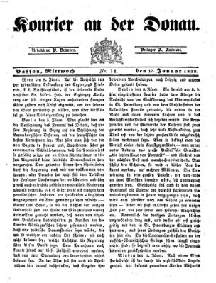 Kourier an der Donau (Donau-Zeitung) Mittwoch 17. Januar 1838