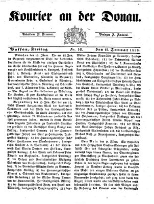 Kourier an der Donau (Donau-Zeitung) Freitag 19. Januar 1838