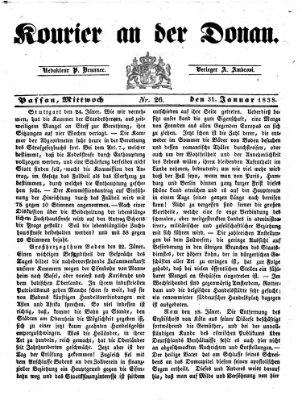 Kourier an der Donau (Donau-Zeitung) Mittwoch 31. Januar 1838