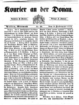 Kourier an der Donau (Donau-Zeitung) Mittwoch 14. Februar 1838