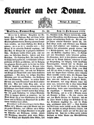 Kourier an der Donau (Donau-Zeitung) Donnerstag 15. Februar 1838