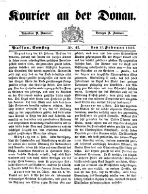 Kourier an der Donau (Donau-Zeitung) Samstag 17. Februar 1838