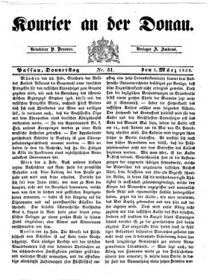 Kourier an der Donau (Donau-Zeitung) Donnerstag 1. März 1838