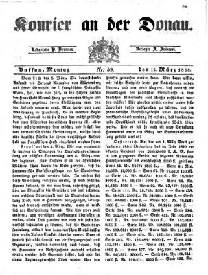 Kourier an der Donau (Donau-Zeitung) Montag 12. März 1838