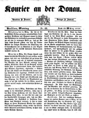 Kourier an der Donau (Donau-Zeitung) Montag 19. März 1838