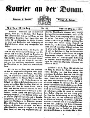 Kourier an der Donau (Donau-Zeitung) Dienstag 20. März 1838