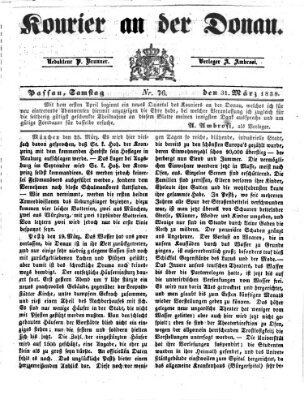 Kourier an der Donau (Donau-Zeitung) Samstag 31. März 1838