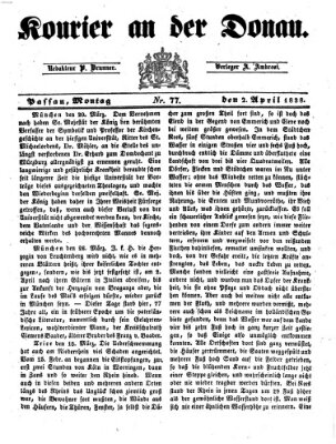 Kourier an der Donau (Donau-Zeitung) Montag 2. April 1838