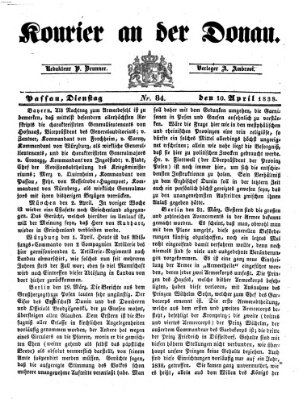 Kourier an der Donau (Donau-Zeitung) Dienstag 10. April 1838