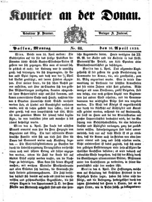 Kourier an der Donau (Donau-Zeitung) Montag 16. April 1838