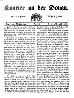 Kourier an der Donau (Donau-Zeitung) Mittwoch 18. April 1838