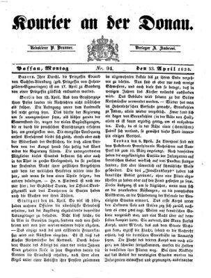 Kourier an der Donau (Donau-Zeitung) Montag 23. April 1838