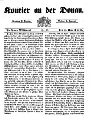 Kourier an der Donau (Donau-Zeitung) Mittwoch 25. April 1838