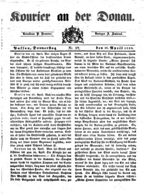 Kourier an der Donau (Donau-Zeitung) Donnerstag 26. April 1838